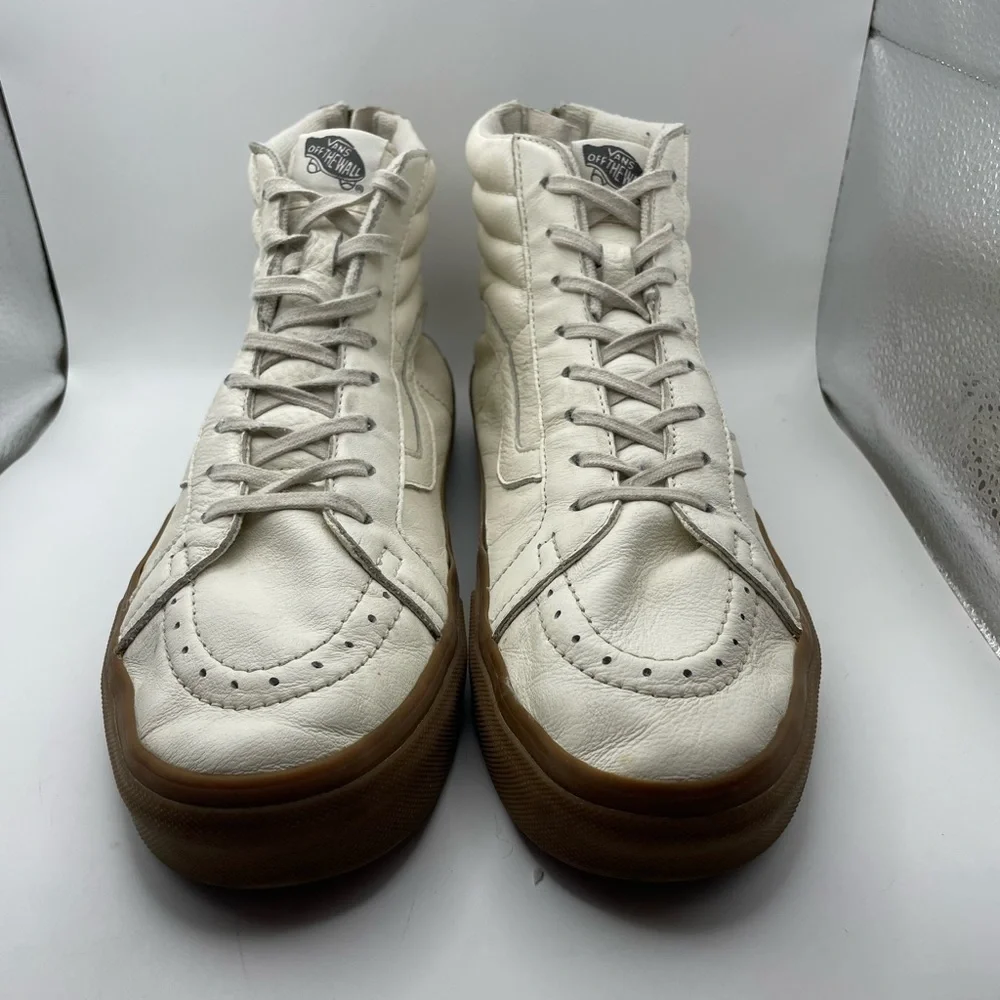 Vans off the wall cream hightop gum sneakers size men’s 9